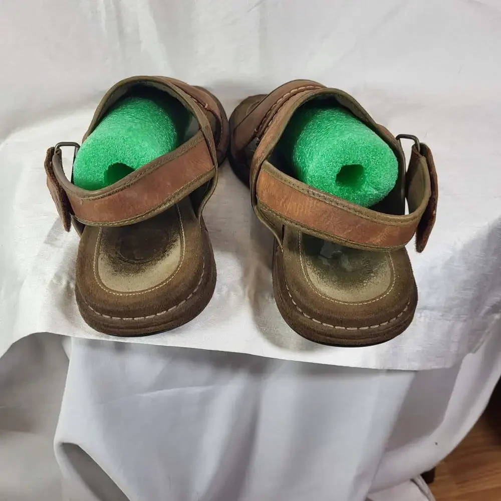 Timberland Men's Brown y2k  Leather Fisherman Sandals with Adjustable Strap, siz